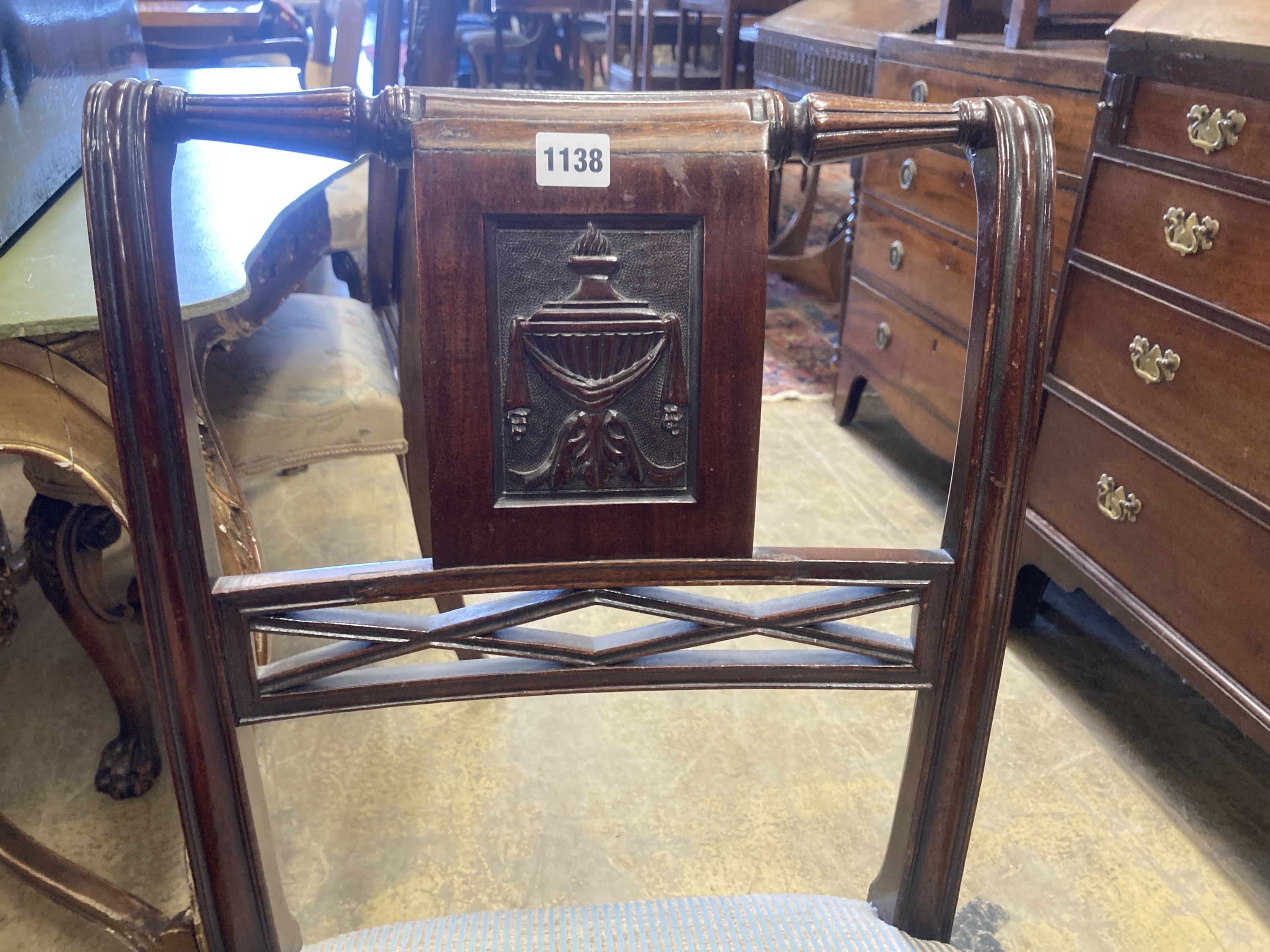 A pair of George IV style mahogany dining chairs and one other chair